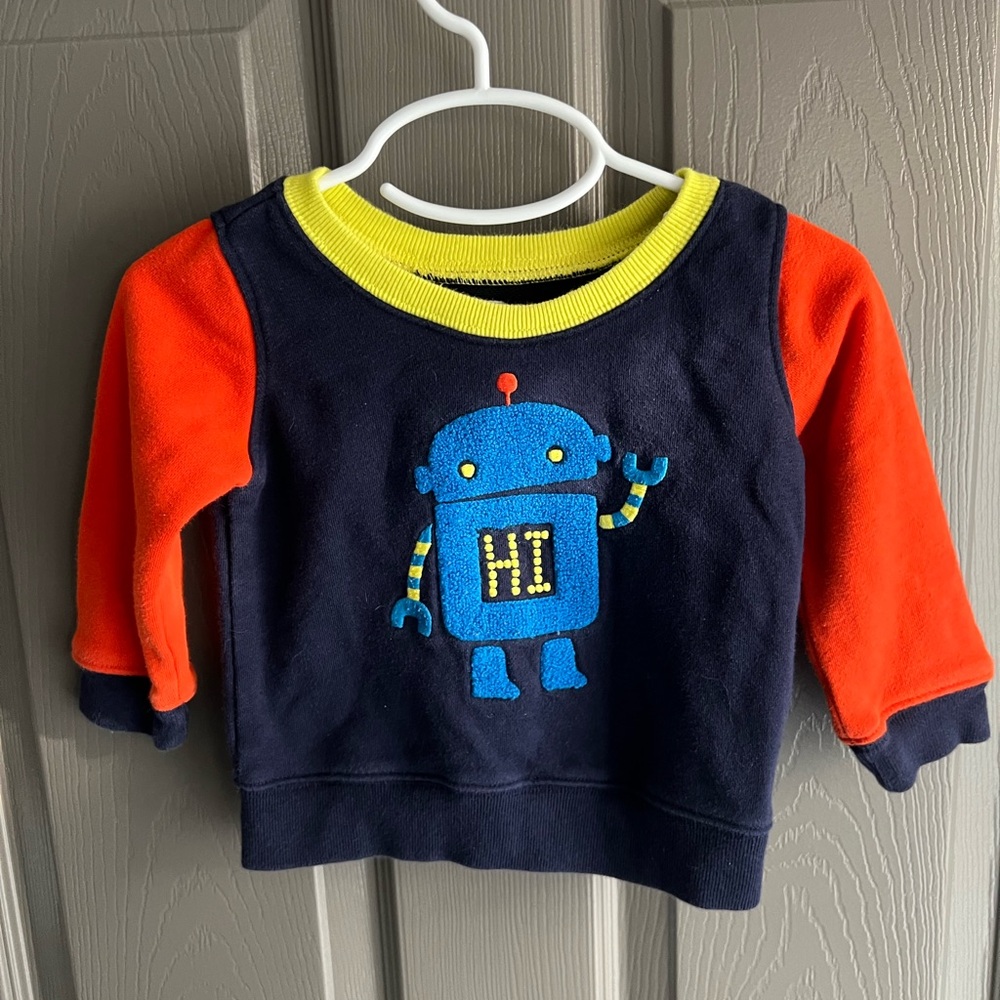Cute Robot Appliqué Sweatshirt